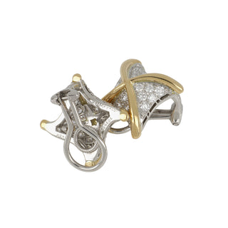 Mid-Century Tiffany & Co. Two-Tone Diamond Pinwheel Earrings