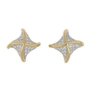 Mid-Century Tiffany & Co. Two-Tone Diamond Pinwheel Earrings