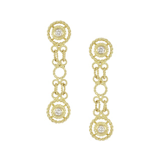 Estate Roberto Coin Fancy Link Diamond Drop Earrings