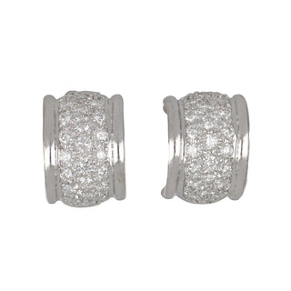 18K White Gold Diamond Hoop Earrings