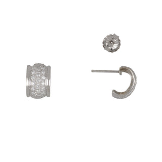 18K White Gold Diamond Hoop Earrings