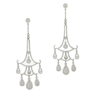 Estate 14K White Gold Diamond Chandelier Earrings