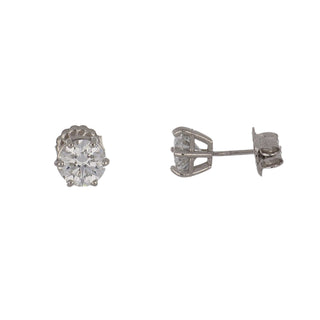 Tenenbaum Platinum GIA 2.41 Carat Diamond Stud Earrings