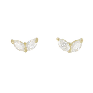 Tenenbaum 18K Gold Marquise Diamond Cluster Stud Earrings