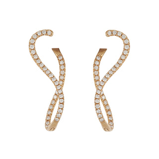 Lisa Nik Sparkle Diamond Figure 8 Hoop Earrings