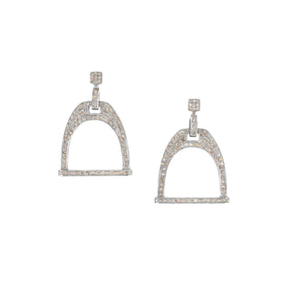 Vincent Peach Sterling Silver Diamond Stirrup Earrings