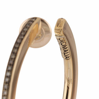 Antonio Papini 18K Rose Gold Brown Diamond Hoop Earrings