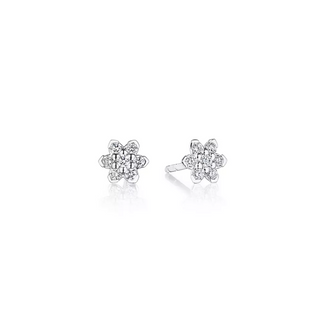 Verragio 18K White Gold Diamond Ministar Stud Earrings