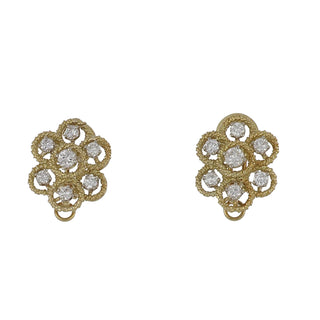 Mid Century Coiled 18K Gold Diamond Day/Night Earrings