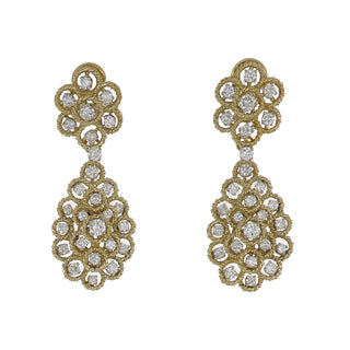 Mid Century Coiled 18K Gold Diamond Day/Night Earrings