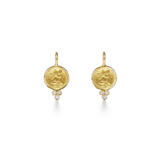 Temple St Clair 18K Gold Angel Diamond Drop Earrings