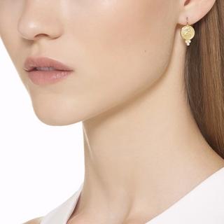 Temple St Clair 18K Gold Angel Diamond Drop Earrings
