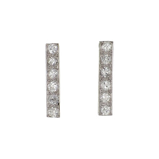 Art Deco Platinum Diamond Stud Earrings