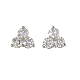 Tenenbaum 14K White Gold Diamond Cluster Stud Earrings