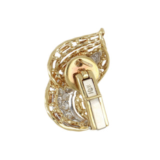 Mid-Century Diamond Openwork Swirl Earrings