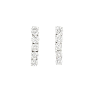 Mid Century Platinum Diamond Drop Earrings