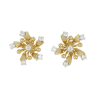 Vintage 1990s Tiffany & Co. Two-Tone Schlumberger Swirl Snowflake Earrings