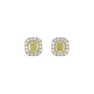 18K Fancy Yellow Diamond Stud Earrings