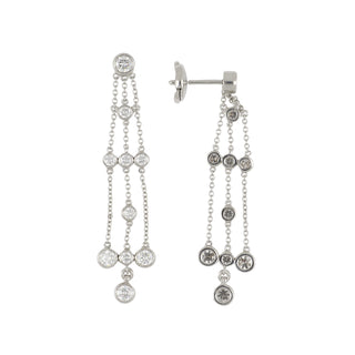 Estate Tiffany & Co. Platinum Diamond Chain Drop Earrings