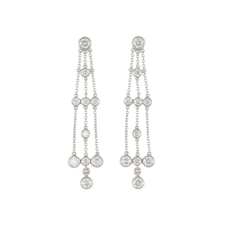 Estate Tiffany & Co. Platinum Diamond Chain Drop Earrings
