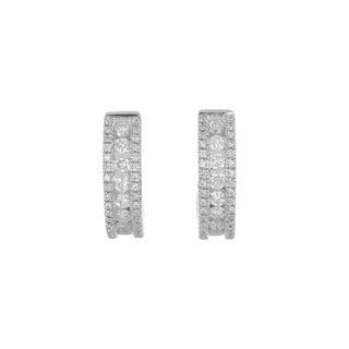 Tenenbaum Diamond Three-Row Hoop Earrings