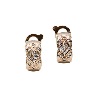 Estate Chanel 18K Rose Gold COCO Crush Diamond Earrings