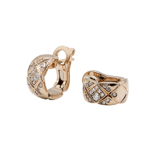 Estate Chanel 18K Rose Gold COCO Crush Diamond Earrings