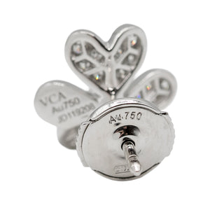 Estate Van Cleef & Arpels 18K White Gold Mini Frivole Diamond Earrings