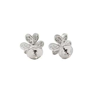 Estate Van Cleef & Arpels 18K White Gold Mini Frivole Diamond Earrings