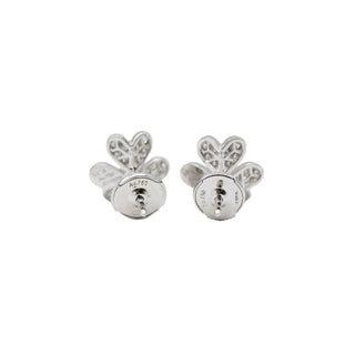 Estate Van Cleef & Arpels 18K White Gold Mini Frivole Diamond Earrings