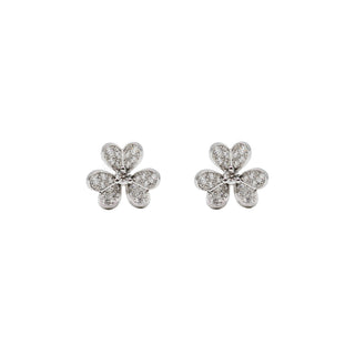 Estate Van Cleef & Arpels 18K White Gold Mini Frivole Diamond Earrings