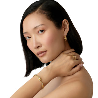 Temple St. Clair 18K Gold Delphi Serpent Diamond Hoop Earrings