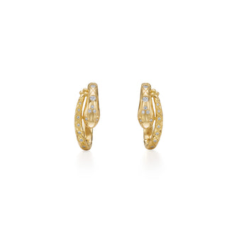 Temple St. Clair 18K Gold Delphi Serpent Diamond Hoop Earrings