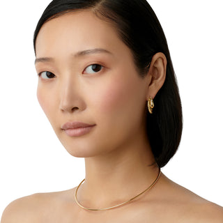 Temple St. Clair 18K Gold Delphi Serpent Diamond Hoop Earrings