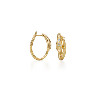 Temple St. Clair 18K Gold Delphi Serpent Diamond Hoop Earrings