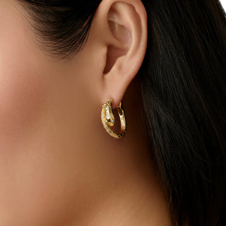 Temple St. Clair 18K Gold Delphi Serpent Diamond Hoop Earrings