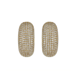 Estate 18K Gold Diamond Hoop Earrings