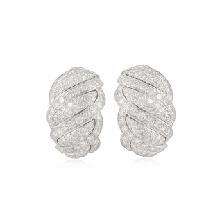 Vintage Mauboussin 18K White Gold Diamond Earrings
