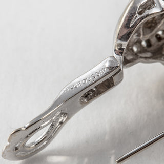 Vintage Mauboussin 18K White Gold Diamond Earrings