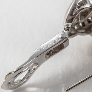 Vintage Mauboussin 18K White Gold Diamond Earrings