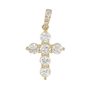 18K Gold Diamond Cross Pendant