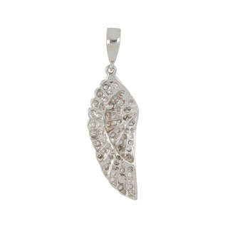 Estate 14K White Gold Angel Wing Diamond Pendant