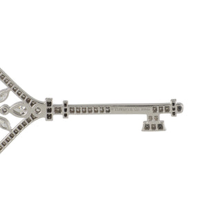 Estate Tiffany & Co. Platinum Diamond Key Pendant