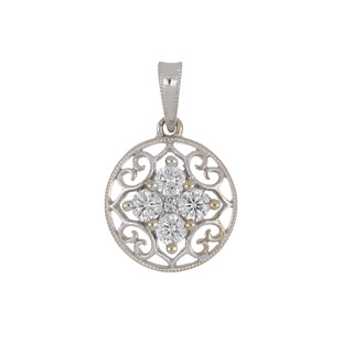 Estate 14K White Gold Openwork Diamond Pendant