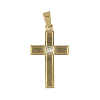 Victorian Two-Tone Old European-Cut Diamond Cross