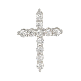 18K White Gold Diamond Cross Pendant