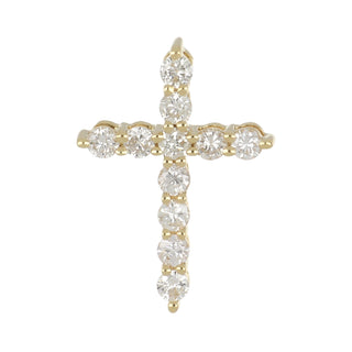 18K Gold Diamond Cross Pendant