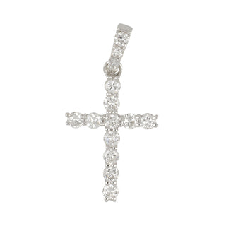 Tenenbaum 18K White Gold Diamond Cross Pendant
