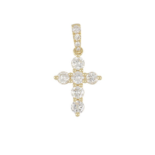 Tenenbaum 18K Gold Micro-Prong Diamond Cross Pendant