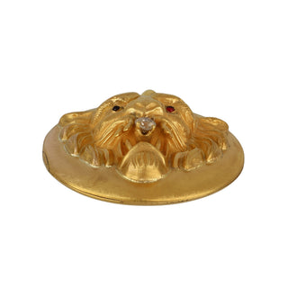 Vintage 1970s 14K Lion Locket with Rubies